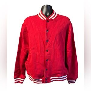American apparel varsity jacket bomber coat red sports